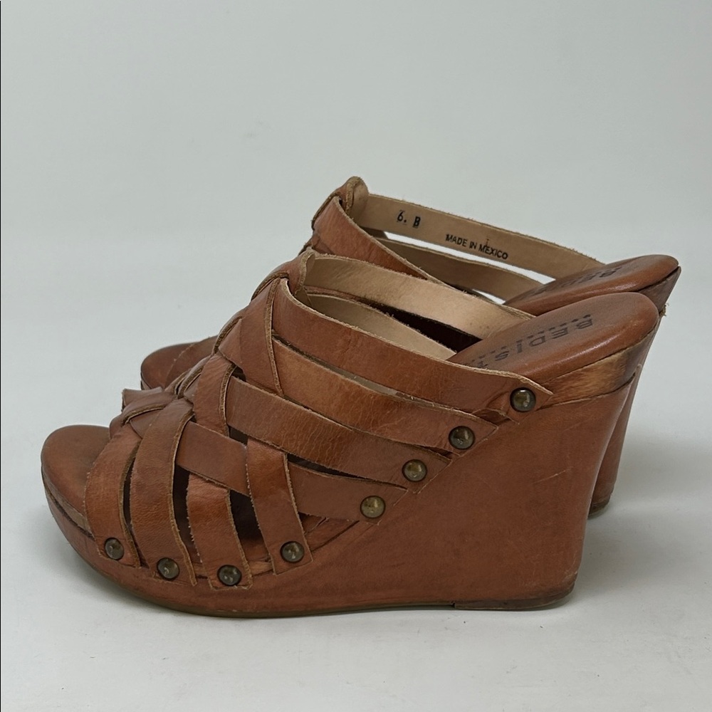 Bed Stu Gina II Leather Wedge Sandals Shoes Size 6 - Picture 3 of 8